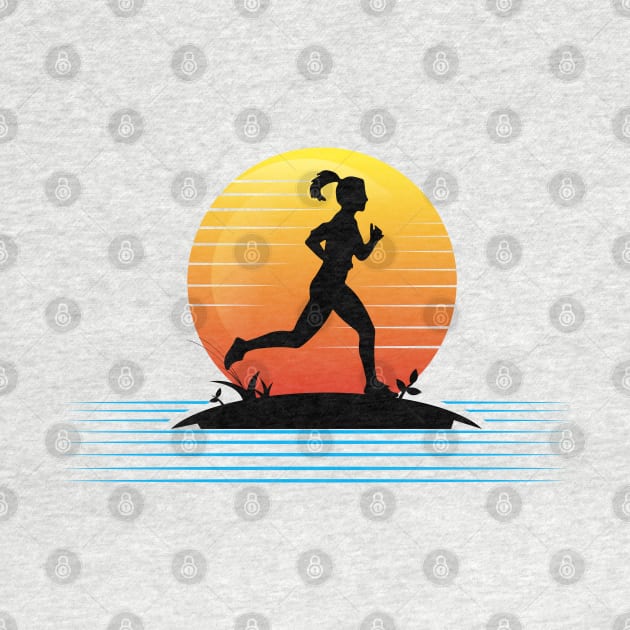 Sunset woman running by SundayBuyer